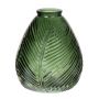 Bouteille en verre NELLOMIO avec motif feuillage, vert-transparent, 16 cm, Ø 14 cm