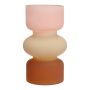 Vase en verre NEVOLINKI, rose-beige-marron-mat, 18 cm, Ø 10,5 cm