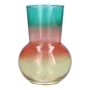 Vase à fleurs NOVANTINO, verre, turquoise-rose-saumon-jaune-transparent, 17 cm, Ø 12 cm