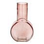 Vase rond ORESTINO en verre, rose transparent, 14 x 7,5 x 22,5 cm