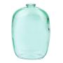 Bouteille à fond plat PAISANTO en verre, turquoise transparent, 10 x 4,5 x 14,5 cm