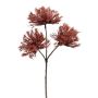 Branche artificielle Chardon boule TRELON, rouge bourgogne, 35cm