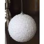 Boule de sapin de Noël NEDIM avec particules scintillantes, plastique, blanc-argent, Ø12cm