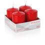 Bougies cylindriques pour couronne de l'Avent JENARO, lot de 4, rouges, 8 cm, Ø 6 cm, 29 h - Fabriquées en Allemagne