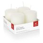 Bougies cylindriques pour couronne de l'Avent JENARO, lot de 4, ivoire, 8 cm, Ø 6 cm, 29 h - Fabriquées en Allemagne