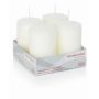Bougies cylindriques pour couronne de l'Avent JENARO, lot de 4, ivoire, 10 cm, Ø 6 cm, 33 h - Fabriquées en Allemagne