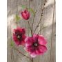 Branche de magnolia artificielle FINAH, fuchsia, 90cm, Ø9-15cm