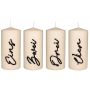 Couronne de l'Avent avec bougies cylindriques PAULINO et chiffres, lot de 4, crème brillant, 15 cm, Ø 7 cm, 63 h - Fabriquée en Allemagne