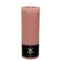 Bougie bloc AURORA, bois de rose, 19cm, Ø10cm, 155h - Made in Germany