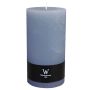 Bougie bloc AURORA, gris-bleu, 19cm, Ø10cm, 155h - Made in Germany