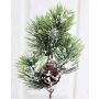 Branche de sapin artificielle DJANGO , pommes de pin, enneigée, 30cm
