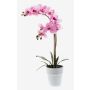 Orchidée Phalaenopsis en soie CANDIDA, pot en céramique, rose, 65cm, Ø7-8cm