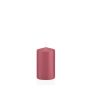 Bougie cylindrique MAEVA, rose fraise, 10cm, Ø6cm, 33h - Fabriquée en Allemagne