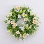 Couronne printanière artificielle FILIPPA, narcisse, jacinthe, blanc, Ø30cm