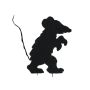 Décoration d'Halloween : silhouette de souris « SPOOKY MOUSE », noire, 56 cm