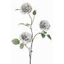 Tige de roses artificielle GITTI, gris-bleu, 80cm, Ø8-9cm