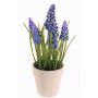 Muscari artificiel ARABELLA, pot décoratif, lilas-bleu, 25cm, Ø2-3cm