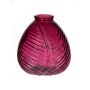 Bouteille en verre NELLOMIO avec structure de feuille, fuchsia-transparent, 13cm, Ø12cm