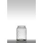 Porte-bougie en verre ROSIE avec motif losange, transparent, 23cm, Ø16cm
