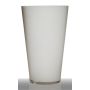 Vase décoratif ANNA EARTH, forme conique, verre, blanc, 40cm, Ø25cm