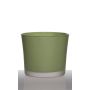 Pot à plantes en verre ALENA FROST, vert herbe mat, 12,5cm, Ø14,5cm