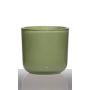 Bougeoir en verre NICK, vert herbe, 13cm, Ø14cm