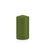 Bougie pilier MAEVA, vert olive, 15cm, Ø8cm, 69h - Made in Germany