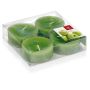 Bougies à réchaud ASTRID avec parfum, Fresh Apple, 4 pièces, vert pomme, 1,9cm, Ø5,7cm, 8h