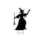 Décoration d'Halloween : silhouette de sorcière SPOOKY WITCH, métal, noir, 150 cm