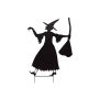 Décoration d'Halloween : silhouette de sorcière « SPOOKY WITCH », métal, noir, 140 cm
