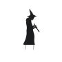 Décoration d'Halloween : silhouette de sorcière SPOOKY WITCH, métal, noir, 110 cm