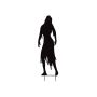 Décoration d'Halloween : silhouette de femme « SPOOKY ZOMBIE », métal, noir, 135 cm