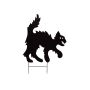 Décoration d'Halloween : silhouette de chat « SPOOKY CAT », métal, noir, 53 cm