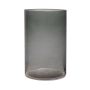 Vase cylindrique en verre SANYA EARTH, gris foncé-transparent, 21cm, Ø14cm