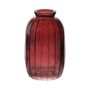 Bouteille SILVINA en verre, rainures, brun rouge-transparent, 11,8cm, Ø7cm