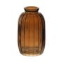 Bouteille SILVINA en verre, striée, orange-marron-transparent, 12 cm, Ø 7 cm