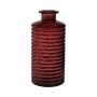 Vase bouteille en verre STUART avec rainures, brun rouge-transparent, 31cm, Ø14,5cm