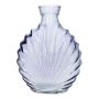 Bouteille en verre plate RACHELLE à motif coquillage, lavande-transparent, 12,8x5,6x16,8cm