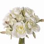 Bouquet de roses en soie ROSILA, blanc, 20cm, Ø15cm
