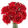 Bouquet de roses en soie ROSILA, rouge, 25cm, Ø20cm