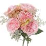 Bouquet de roses artificielles SIERRA, hortensia, echeveria, rose, 25cm, Ø25cm