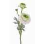Renoncule artificielle YAKIRA, blanc-vert, 40cm, Ø4-9cm