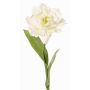 Tulipe perroquet artificielle STEFANIE, blanc-vert, 65cm, Ø7cm