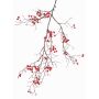 Branche de symphorines artificielles GESA avec baies, rouge, 100cm