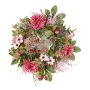 Couronne d'automne artificielle SABINE, gerbera, rose fuchsia, Ø30cm