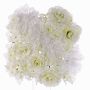 Tapis artificiel de roses, dahlias, hortensias EVOLET, blanc, 25x25cm