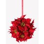 Boule de poinsettia artificielle CATHLIN, rouge, Ø25cm