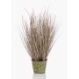 Pennisetum artificiel OVIDIO, panicules, pot en zinc, vert, 70cm