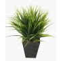 Roseau en plastique ARIANO en pot en zinc, vert, 30cm