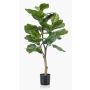 Ficus Lyrata artificiel EUSEBI, tronc artificiel, vert, 90cm